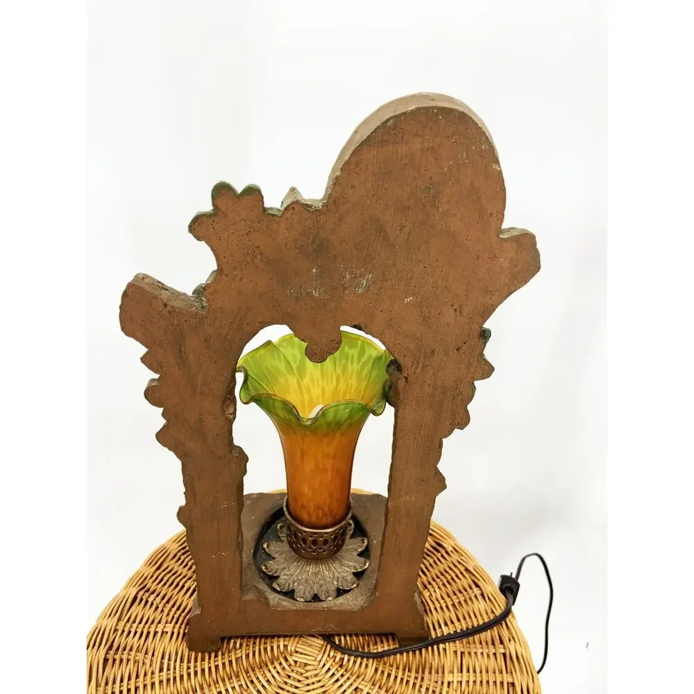 Vintage Polymatrix 72 Grapevine Plaster Brass Slag Glass Light
